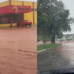 Temporal provoca alagamentos em vários pontos de Campo Grande, deixa carro ilhado e invade comércio