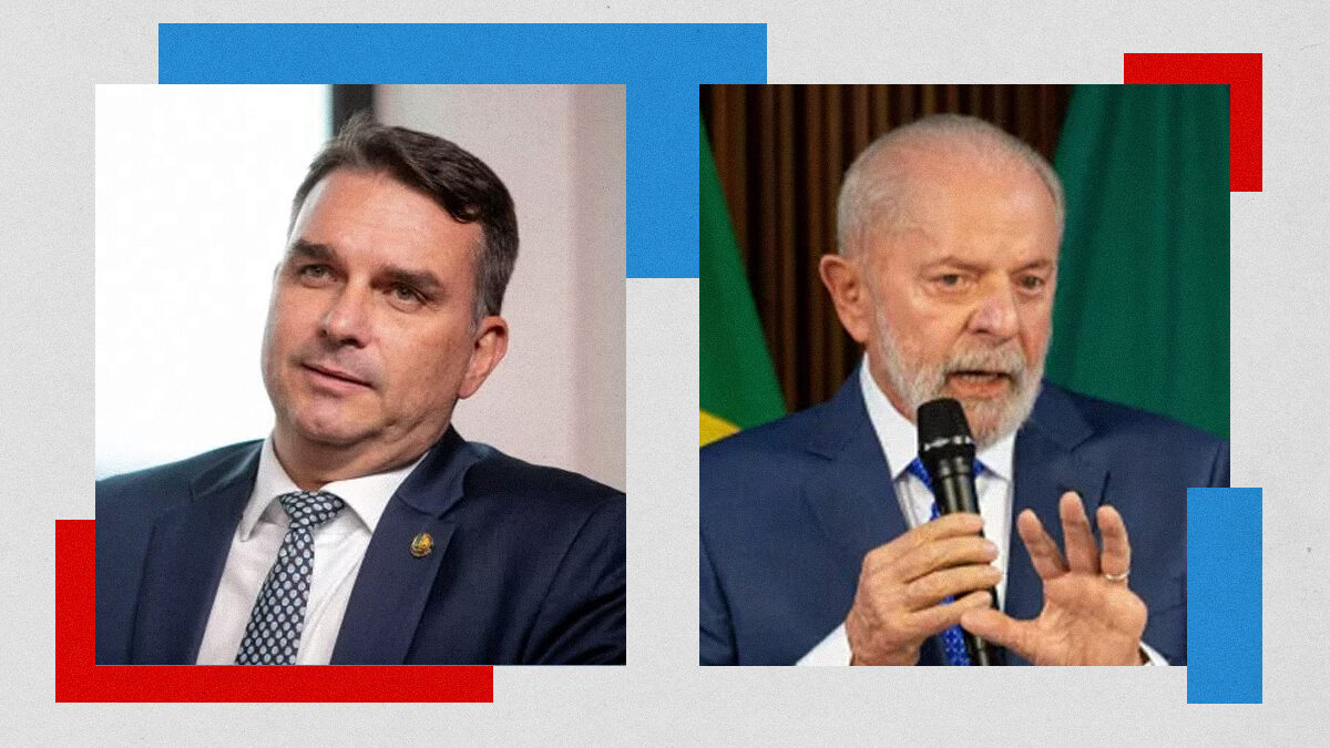 Lula e Flávio Bolsonaro